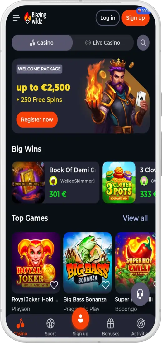 Spinanga Casino auf mobilen Geräten